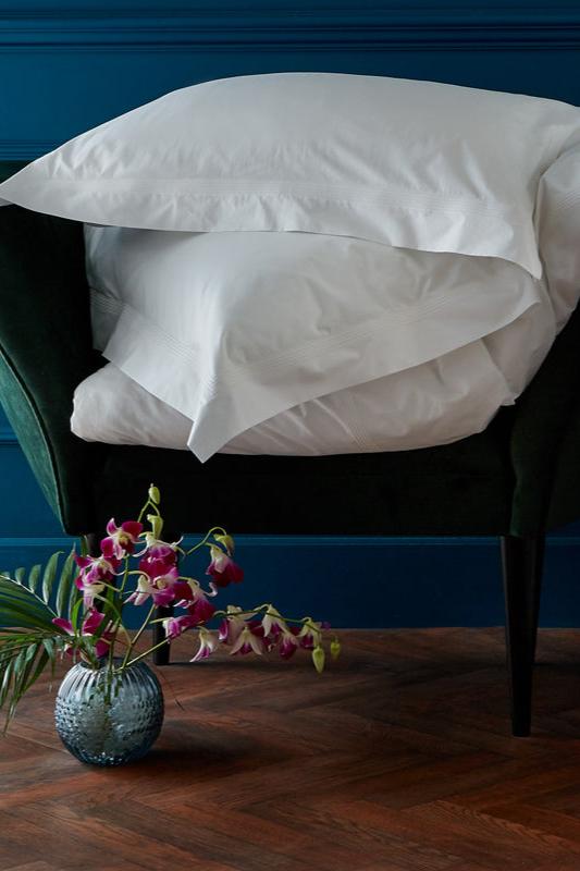 Peter Reed White Duvet on Couch