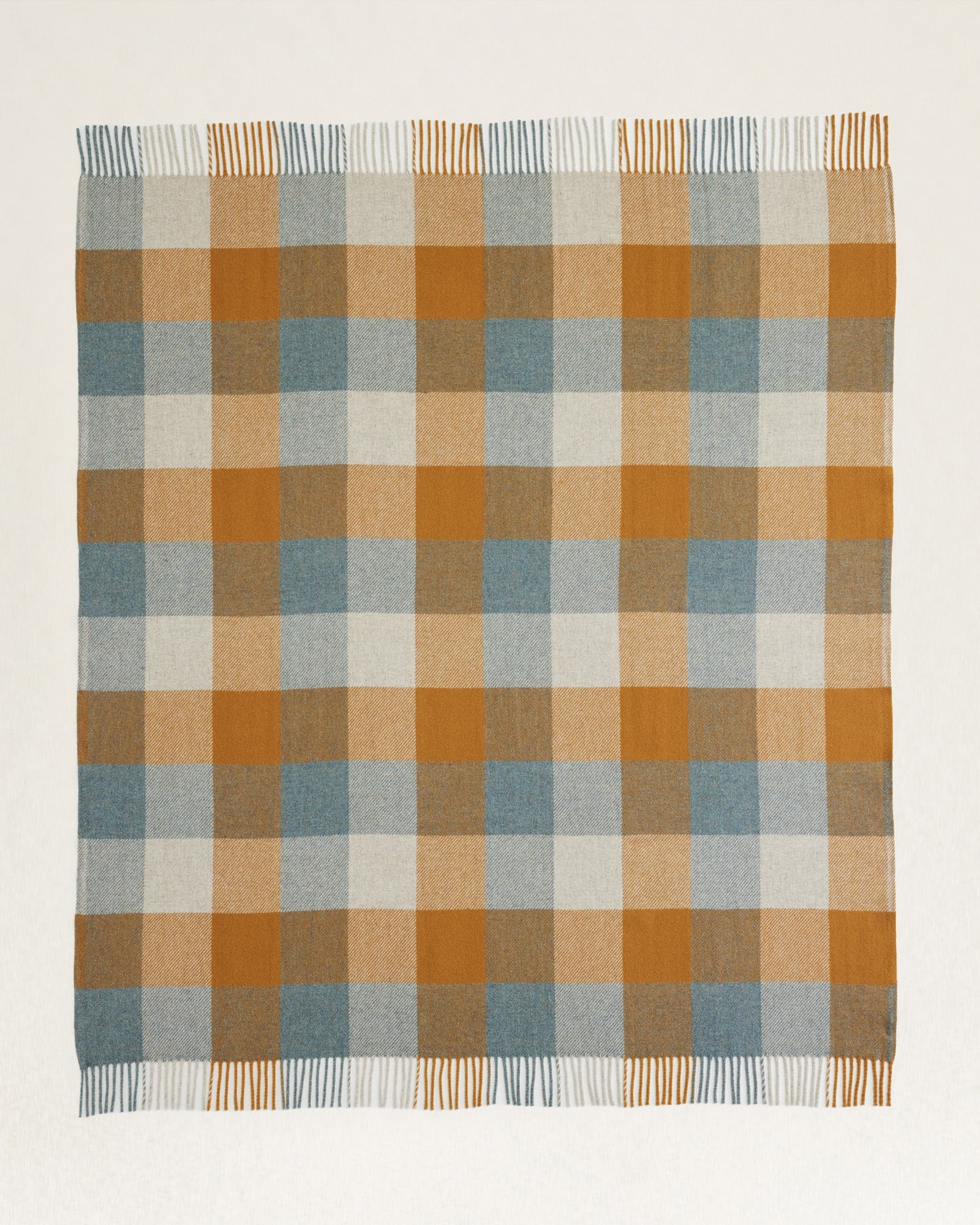 Pendleton Eco-Wise Fringed Wool Throw in Shale and Copper