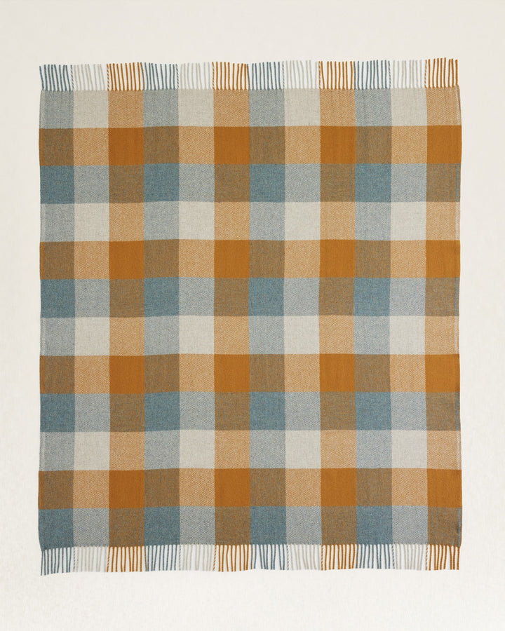 Pendleton Eco-Wise Fringed Wool Throw in Shale and Copper