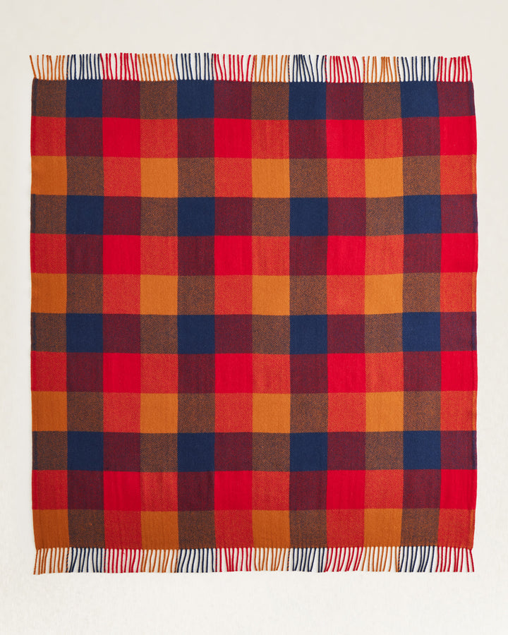 Pendleton Eco-Wise Fringed Wool Throw in Copper/Red