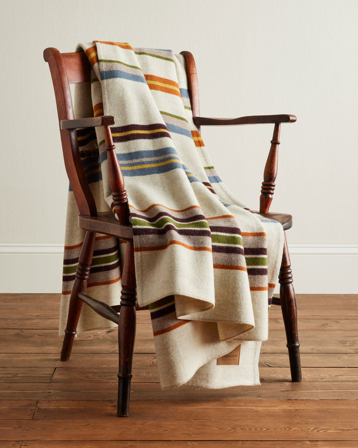 Pendleton Bridger Stripe Throw in Ivory Mix