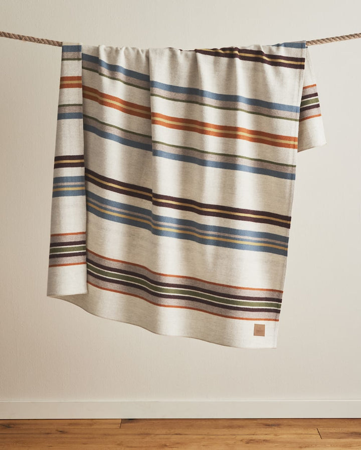 Pendleton Bridger Stripe Throw in Ivory Mix
