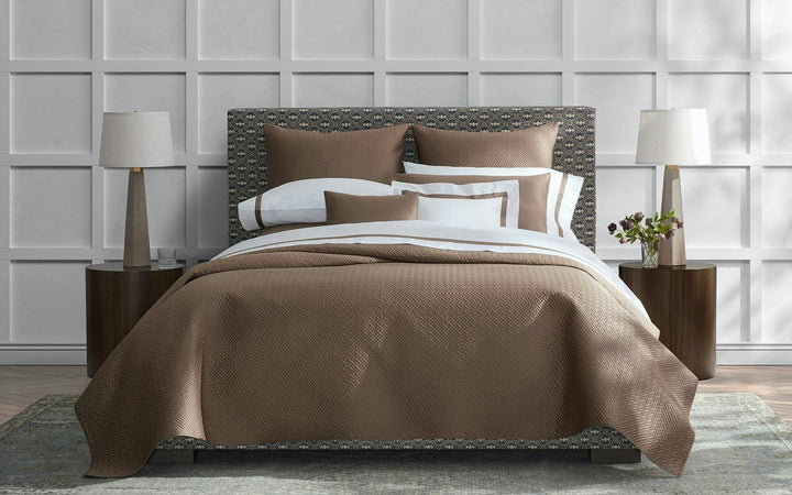 Matouk Lowell Bedding on Luxurious Bed