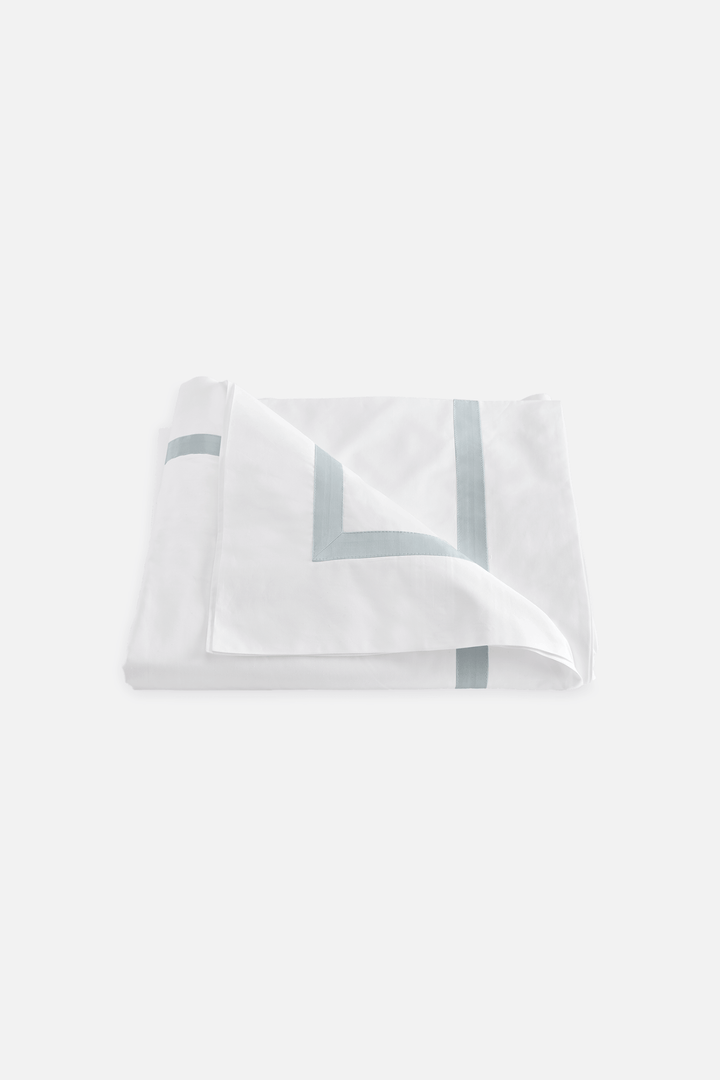 Matouk Lowell Duvet Cover in Pool Folded