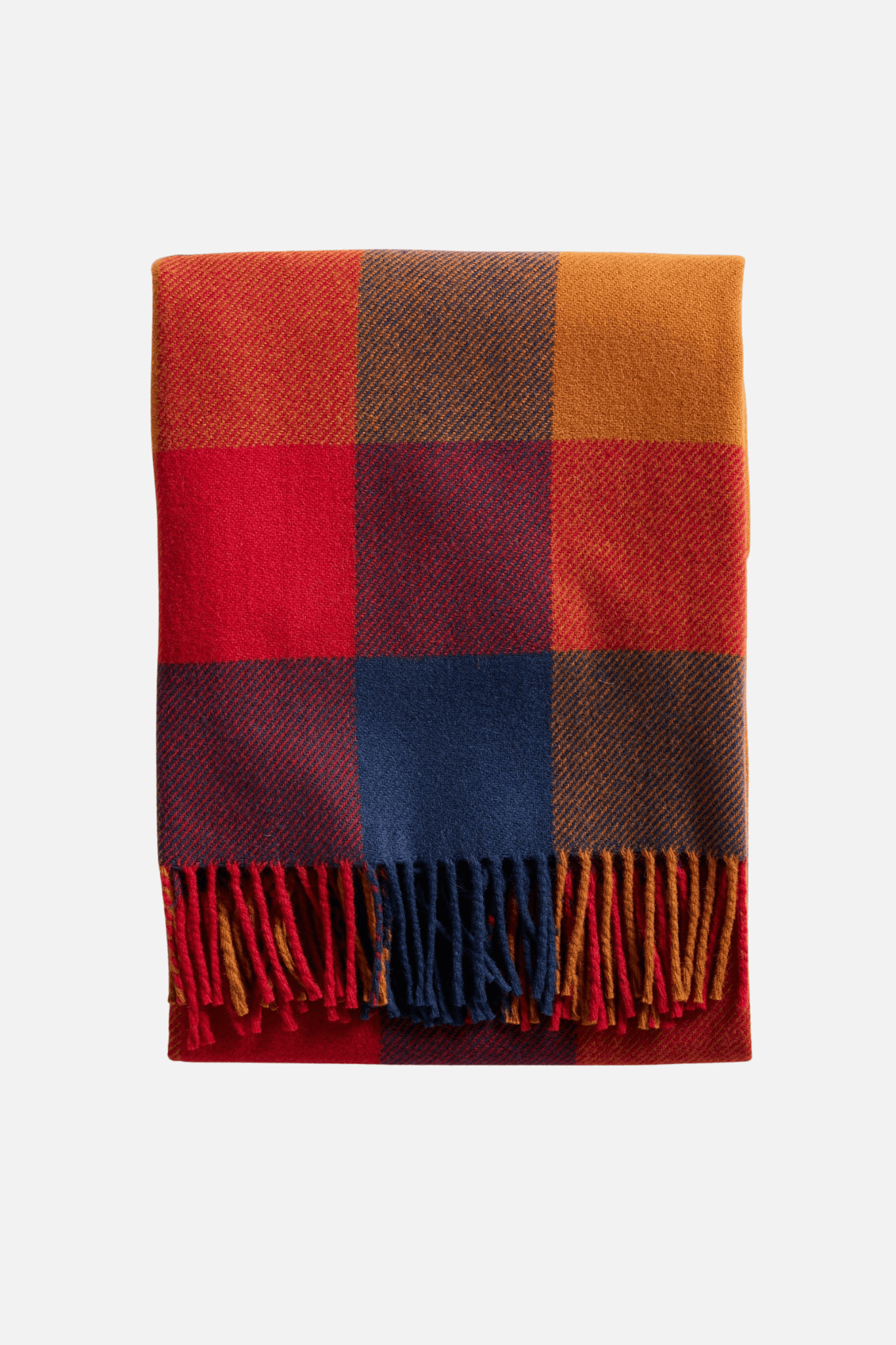 Pendleton Eco-Wise Fringed Wool Throw in Copper/Red