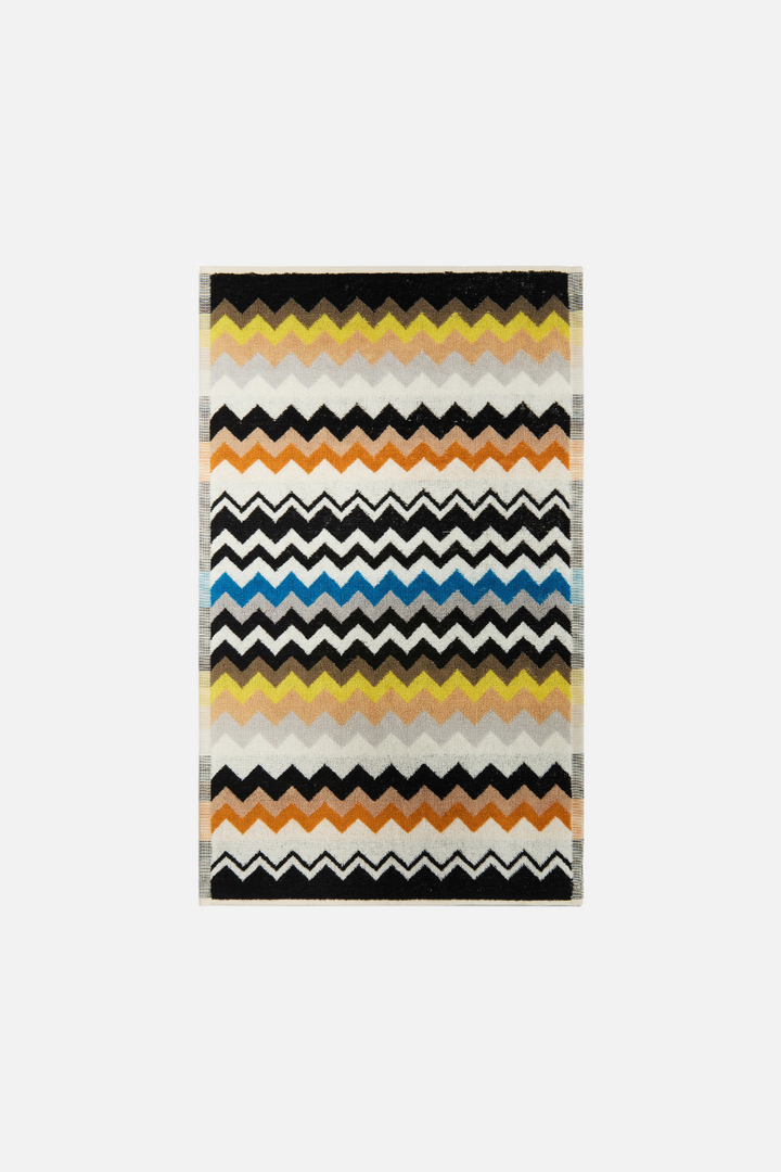 Towel with zigzag pattern on a white background