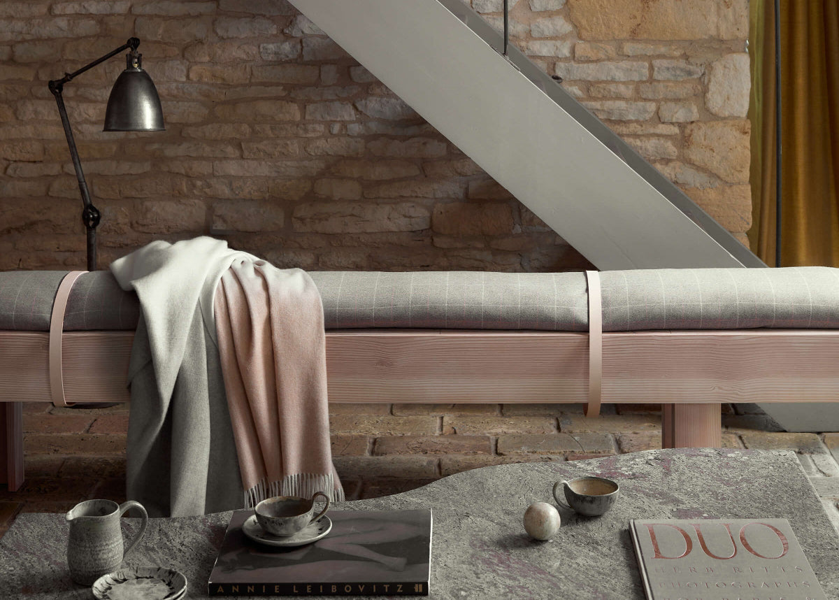 Johnstons of Elgin Ombre Cashmere Throw Blonde and Grey