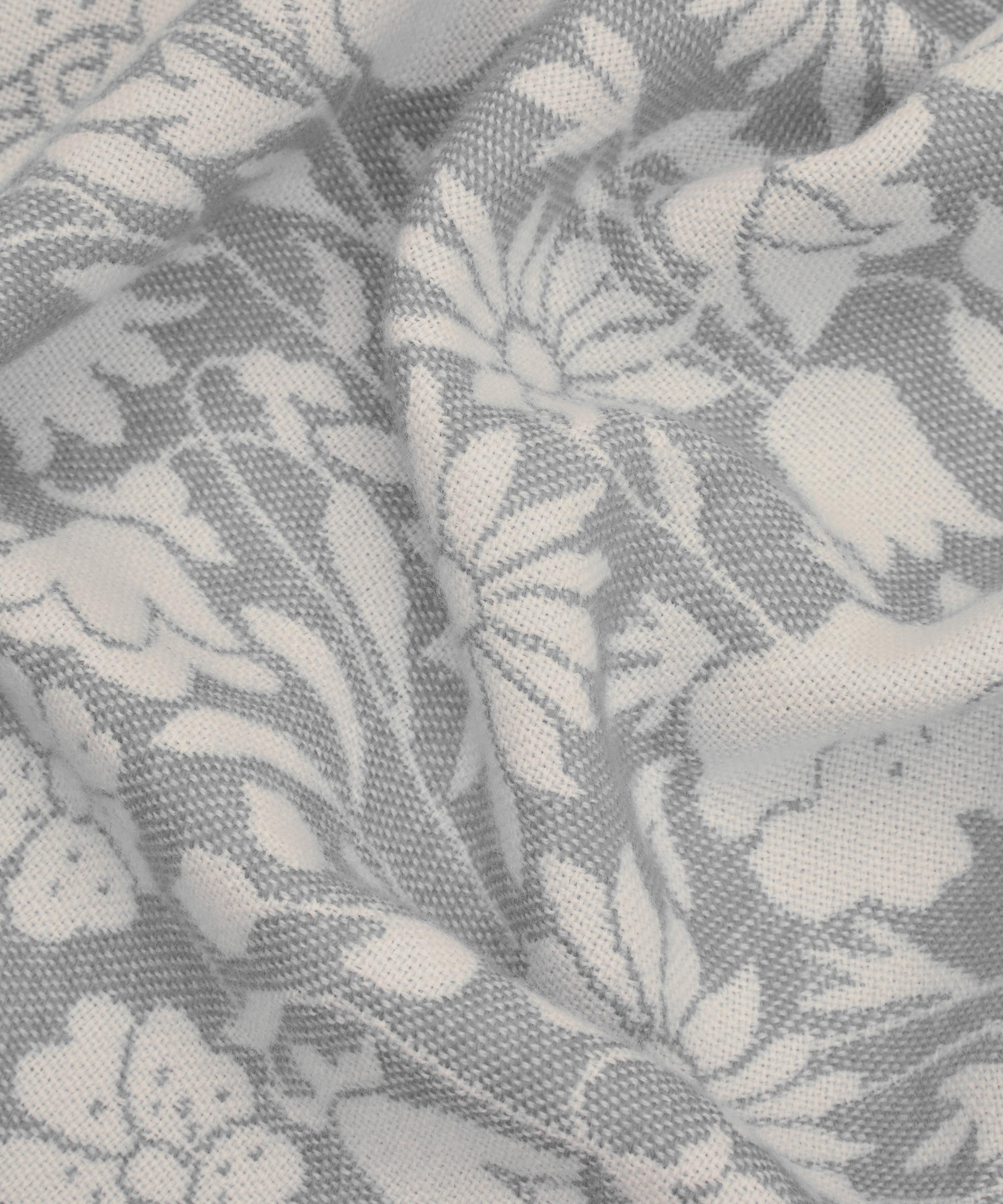 Poppy Dawn Wool Throw Soft Grey Liberty London