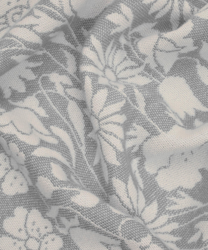 Poppy Dawn Wool Throw Soft Grey Liberty London