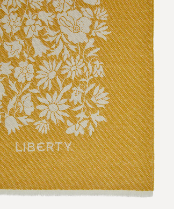 Poppy Dawn Wool Throw Mustard Pre-Order Liberty London