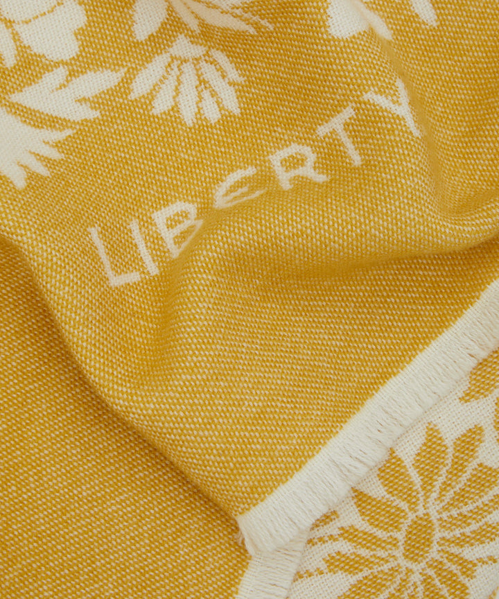 Poppy Dawn Wool Throw Mustard Pre-Order Liberty London