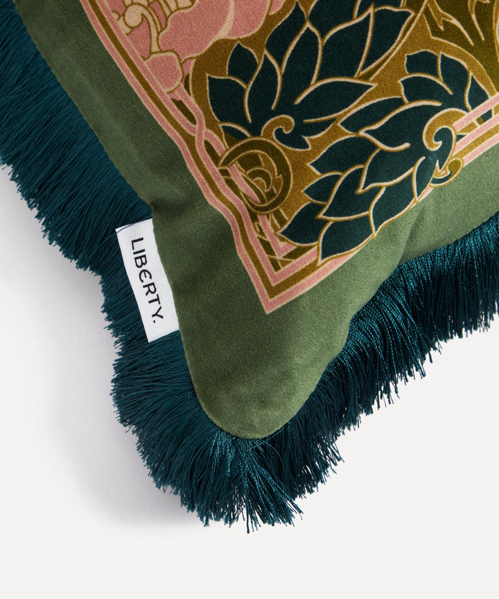 Pewter Poppy Velvet Cushion cushion Liberty London