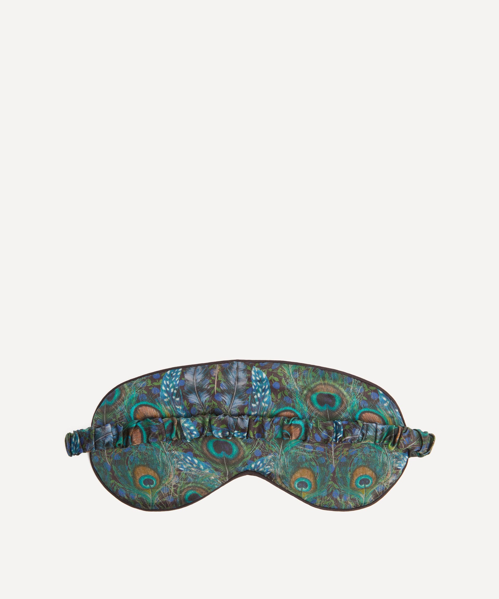 Peacock Manor Silk Satin Eye Mask Eye Mask Liberty London