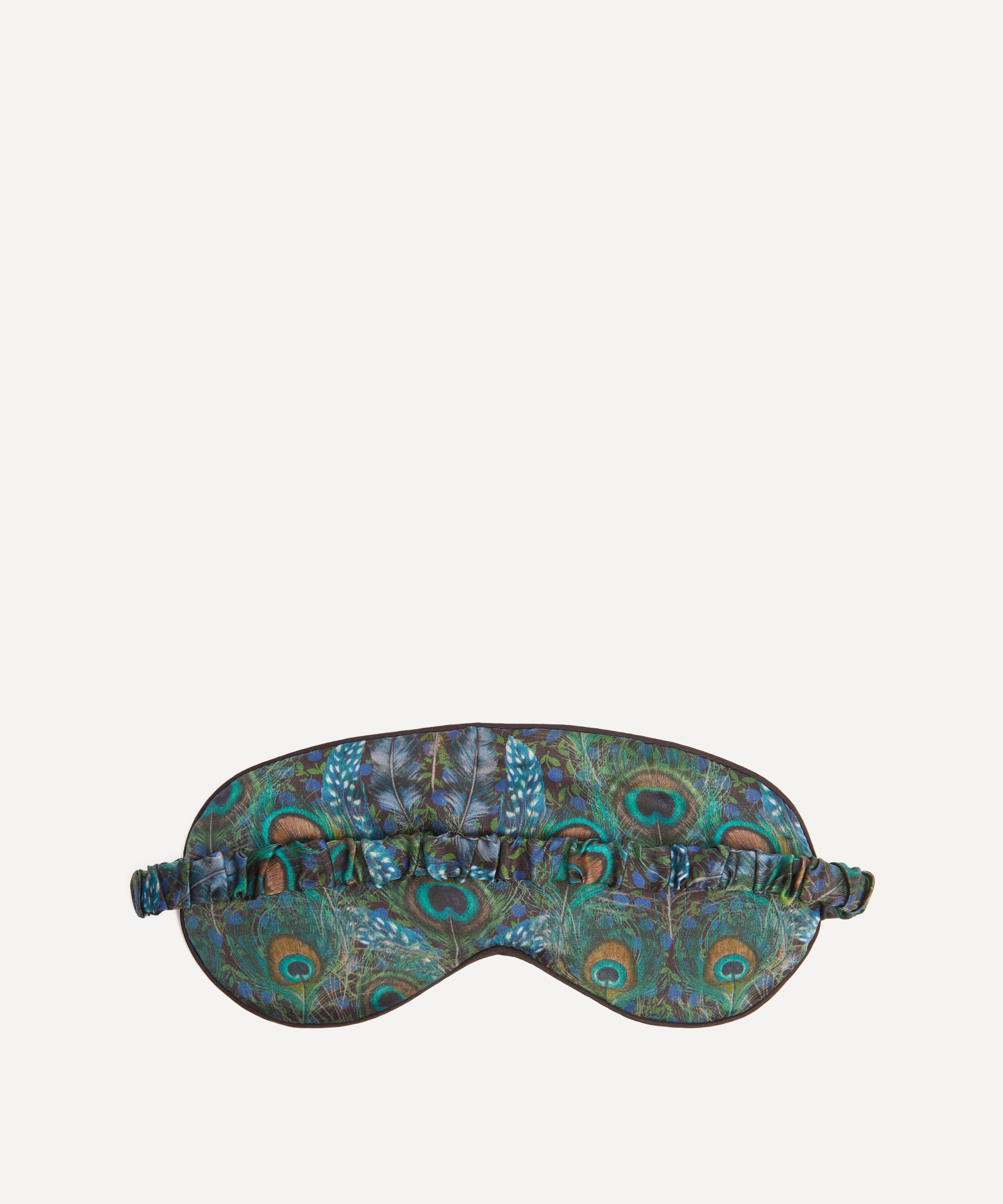 Peacock Manor Silk Satin Eye Mask Eye Mask Liberty London