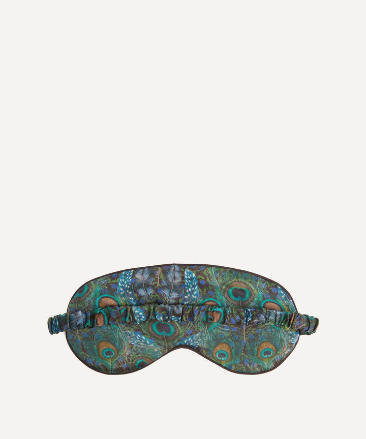 Peacock Manor Silk Satin Eye Mask Eye Mask Liberty London