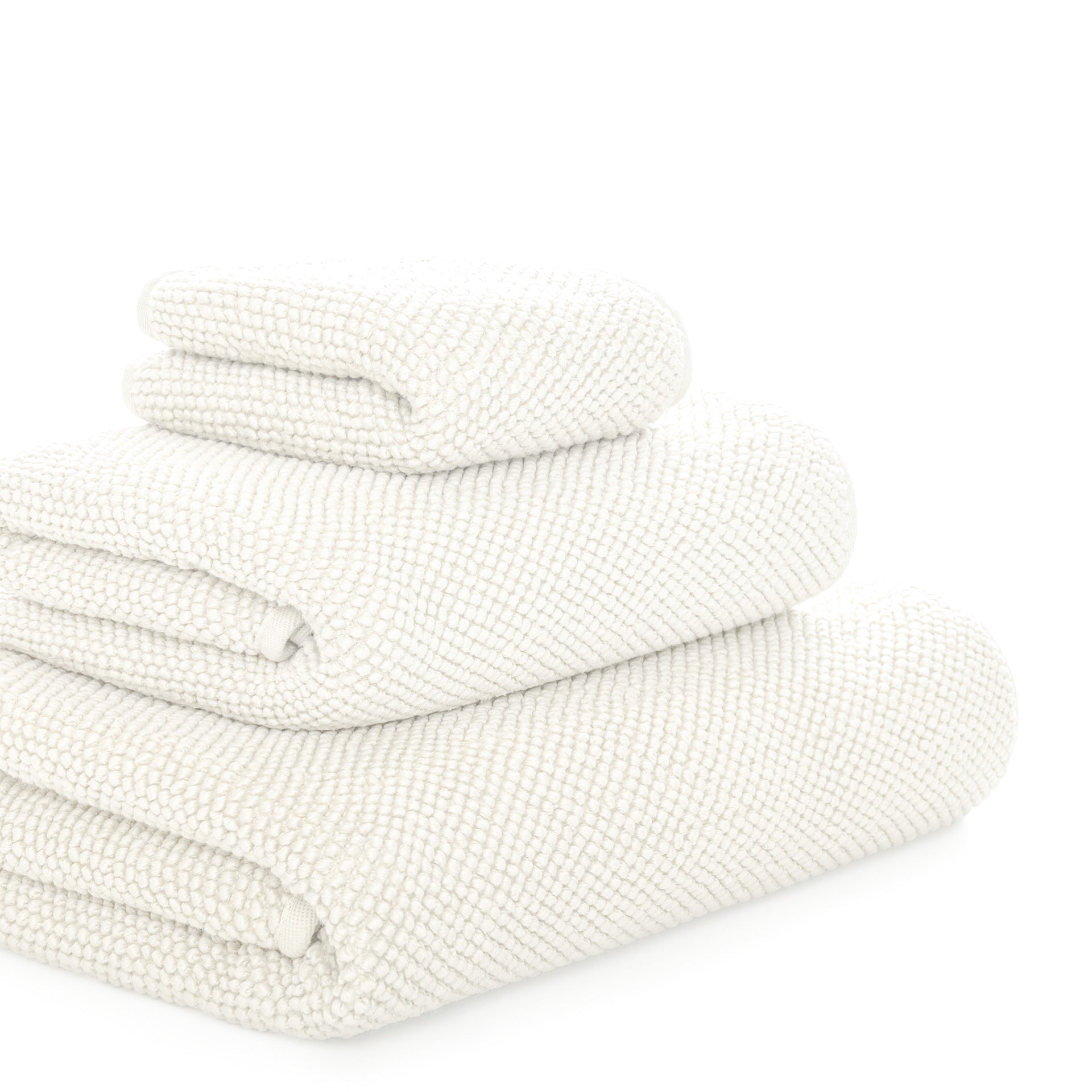 Graccioza Pearls Folded textured white towel on a white background