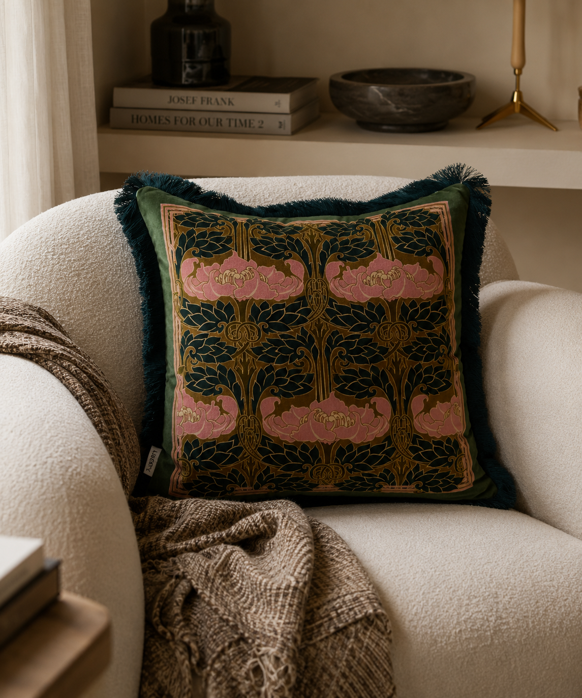 Pewter Poppy Velvet Cushion cushion Liberty London