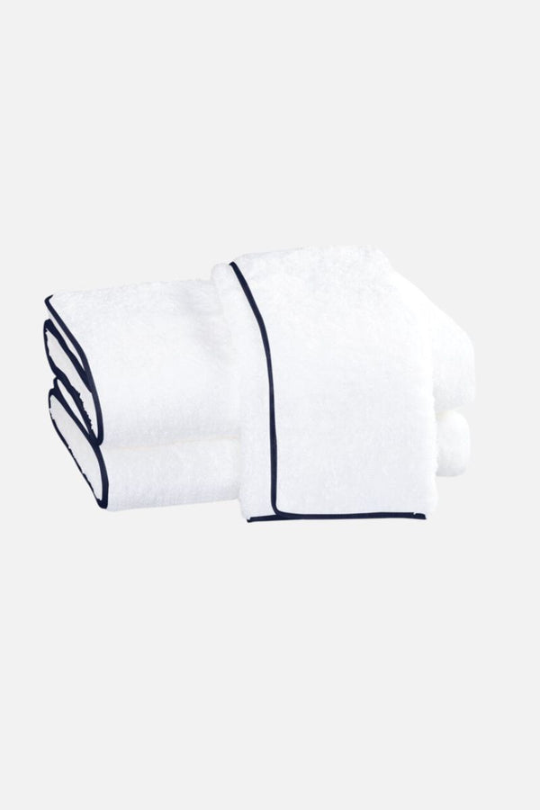 Cairo Towel Collection White/Navy Towel Matouk