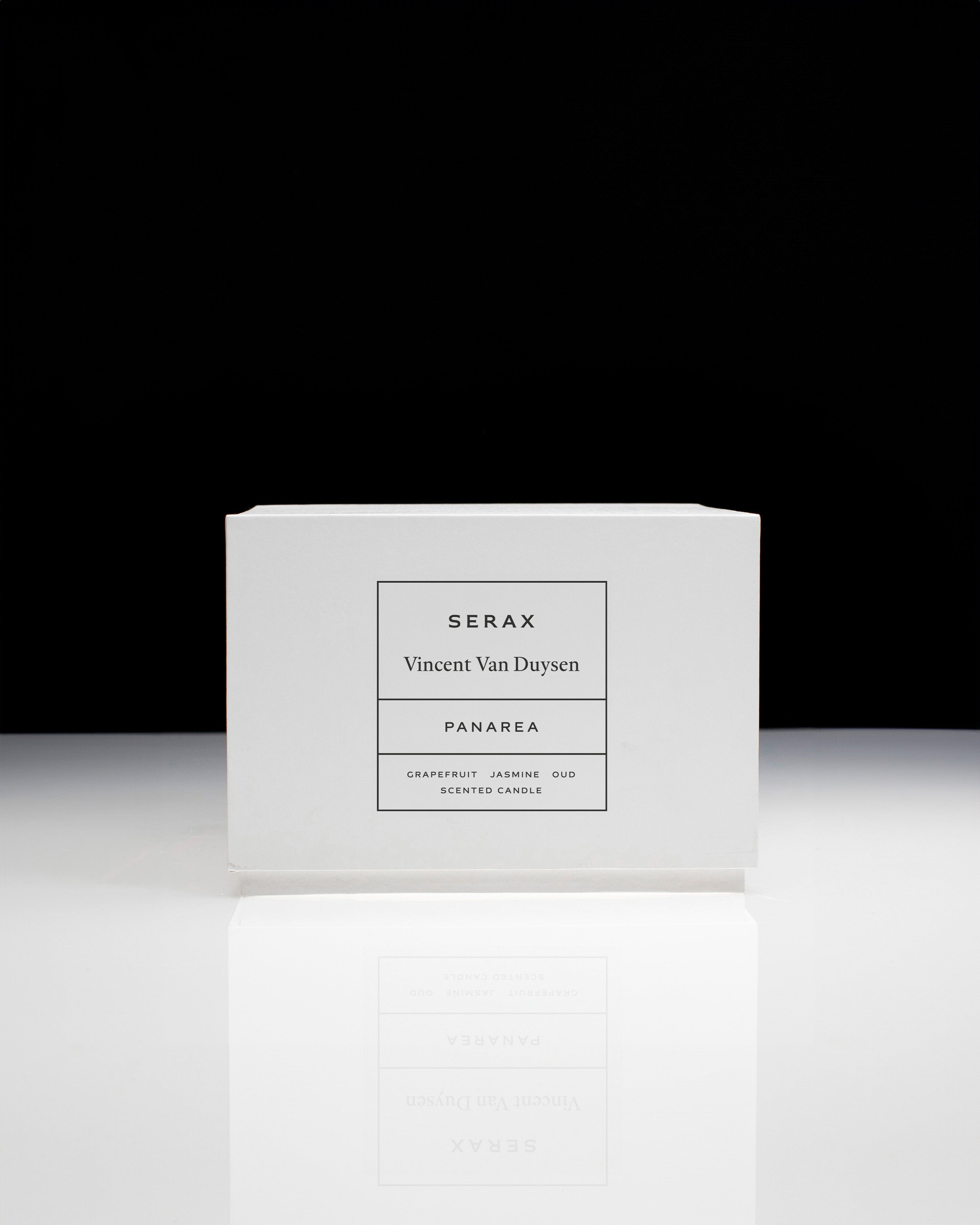 Serax Vincent Van Duysen Panarea scented candle packaging on a white background