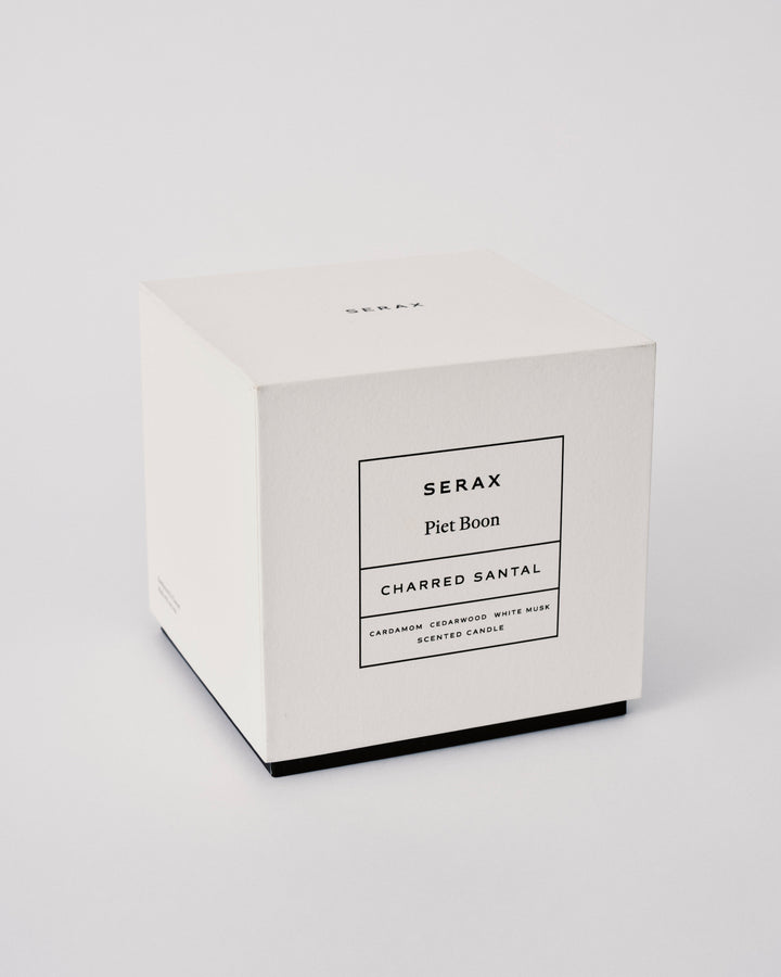 Serax candle packaging on a light gray background Serax Piet Boon