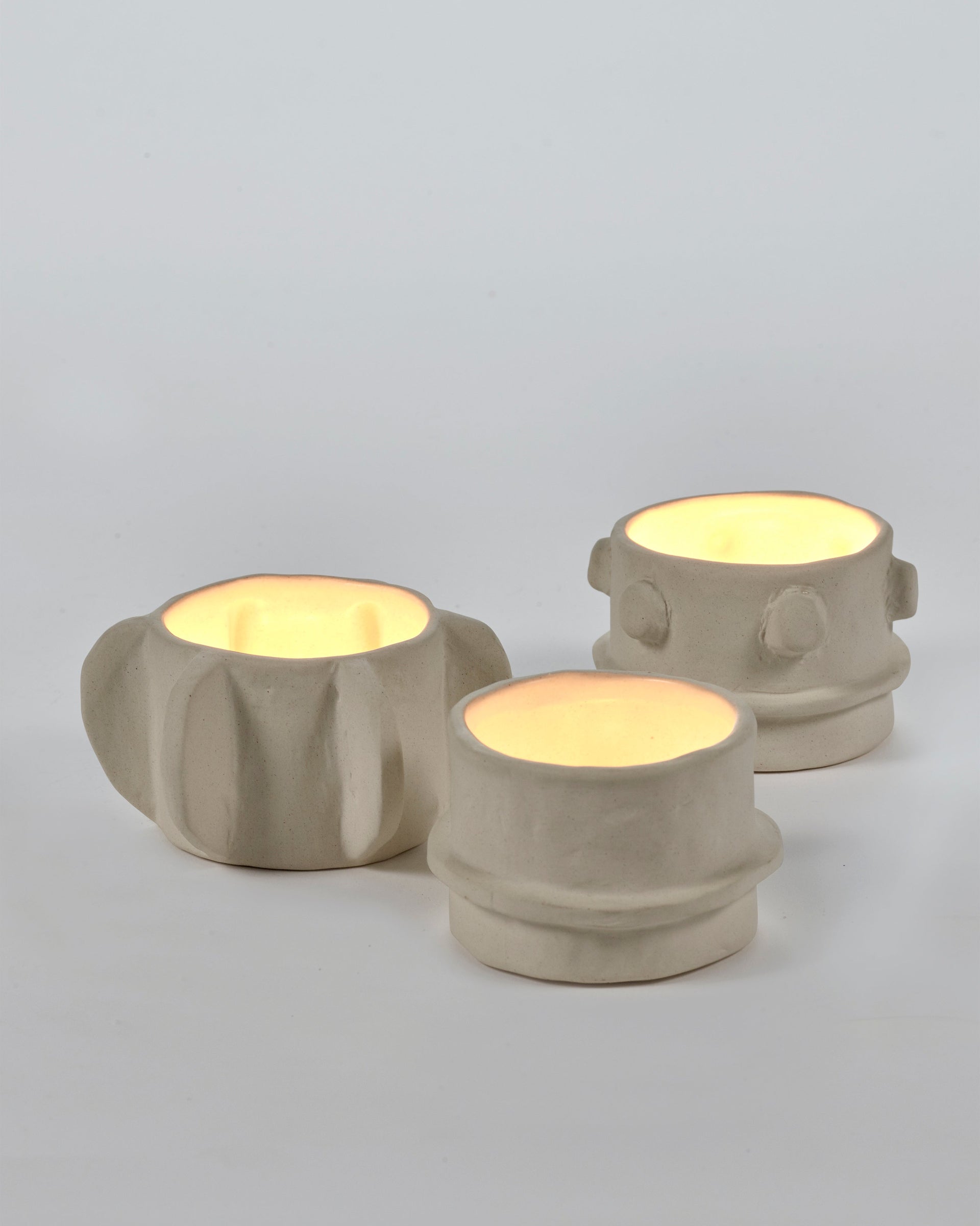 Marie Michielssen Tealight Holder Beige Molly Set of Three Serax