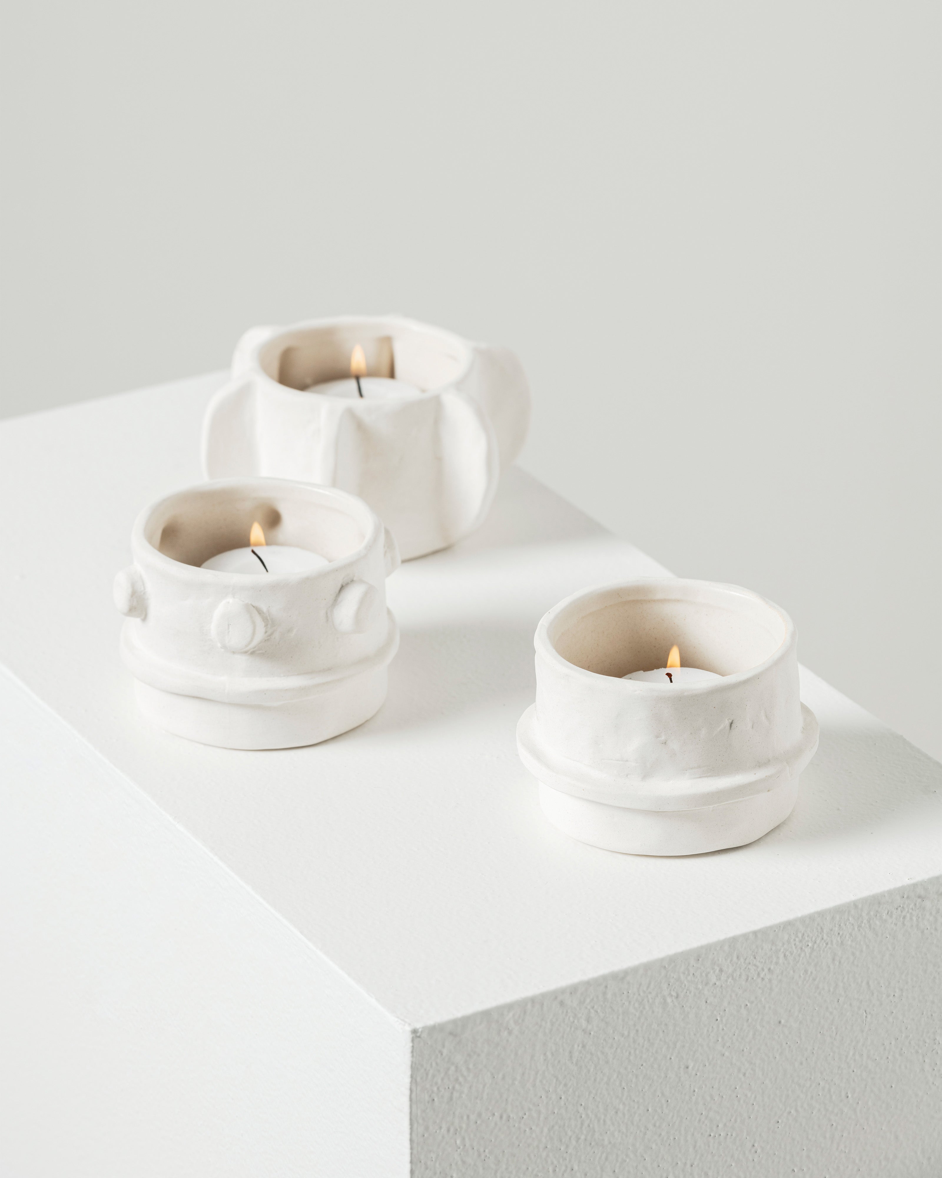 Marie Michielssen Tealight Holder Beige Molly Set of Three Serax