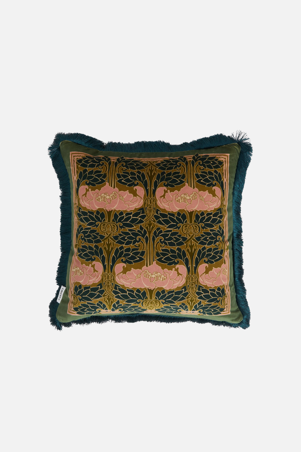 Pewter Poppy Velvet Cushion Pre-Order cushion Liberty London