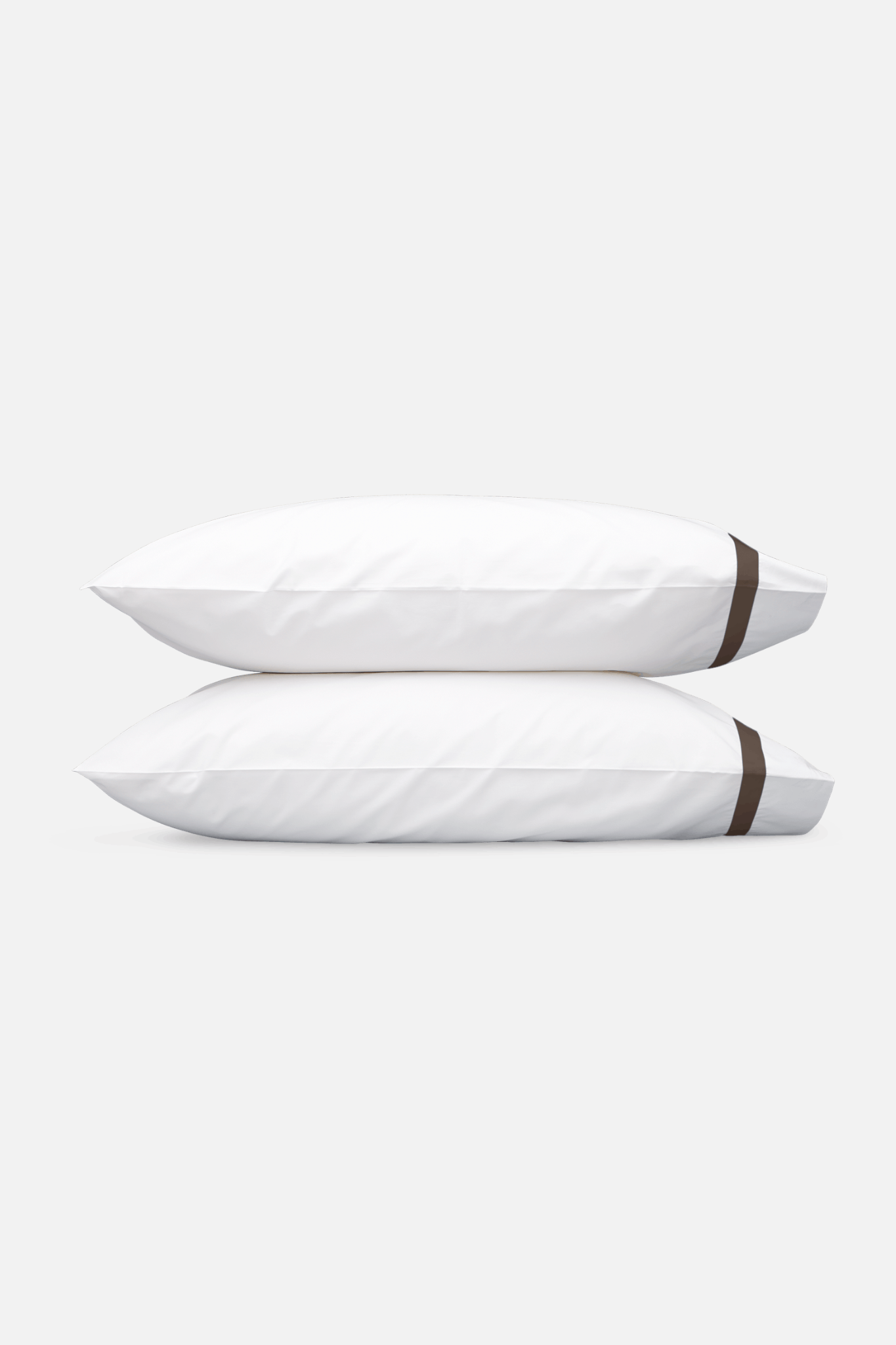 Stack of two Matouk Lowell Pillows in Sable