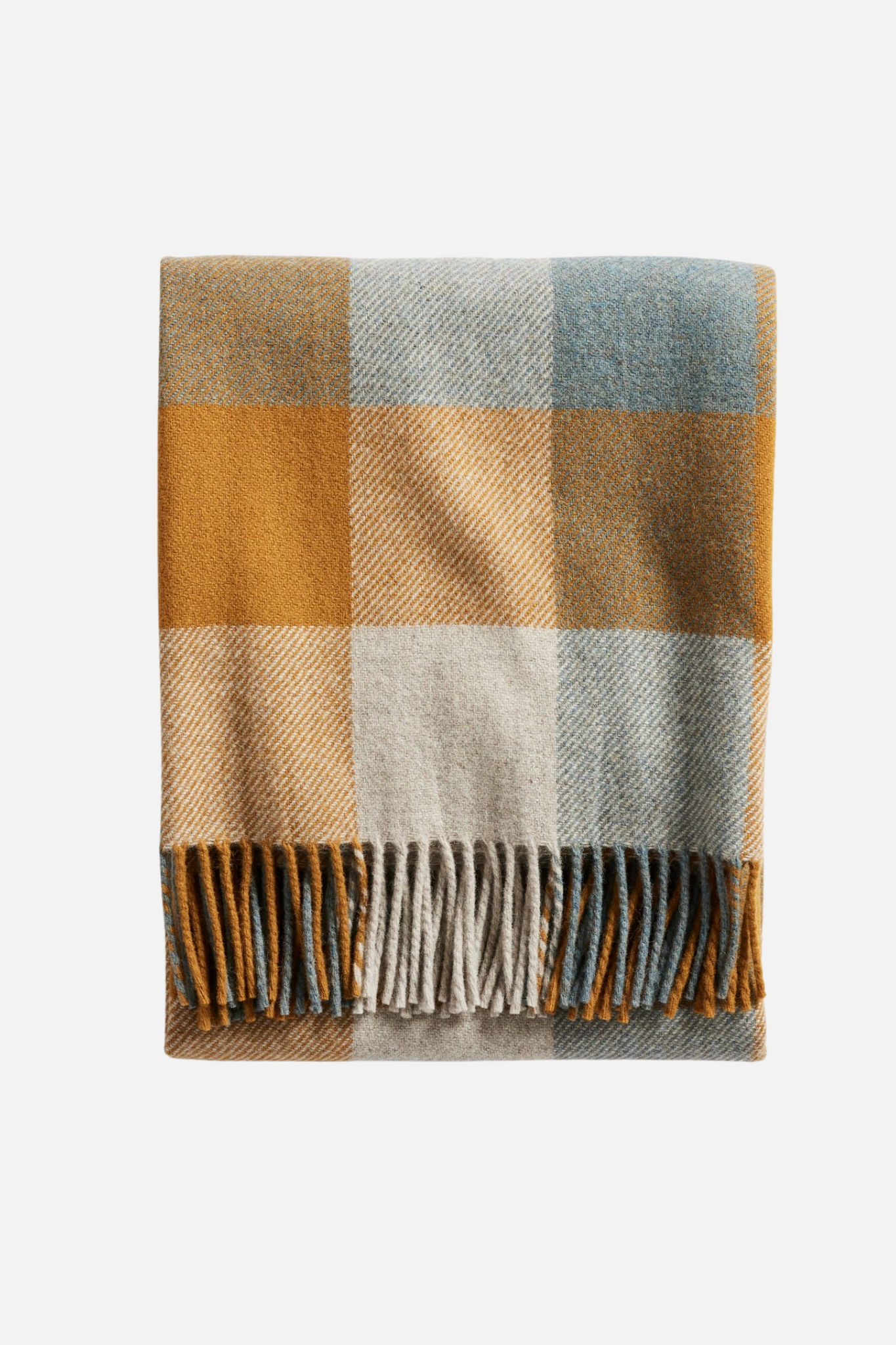 Eco-Wise Wool Fringed Throw Shale/Copper