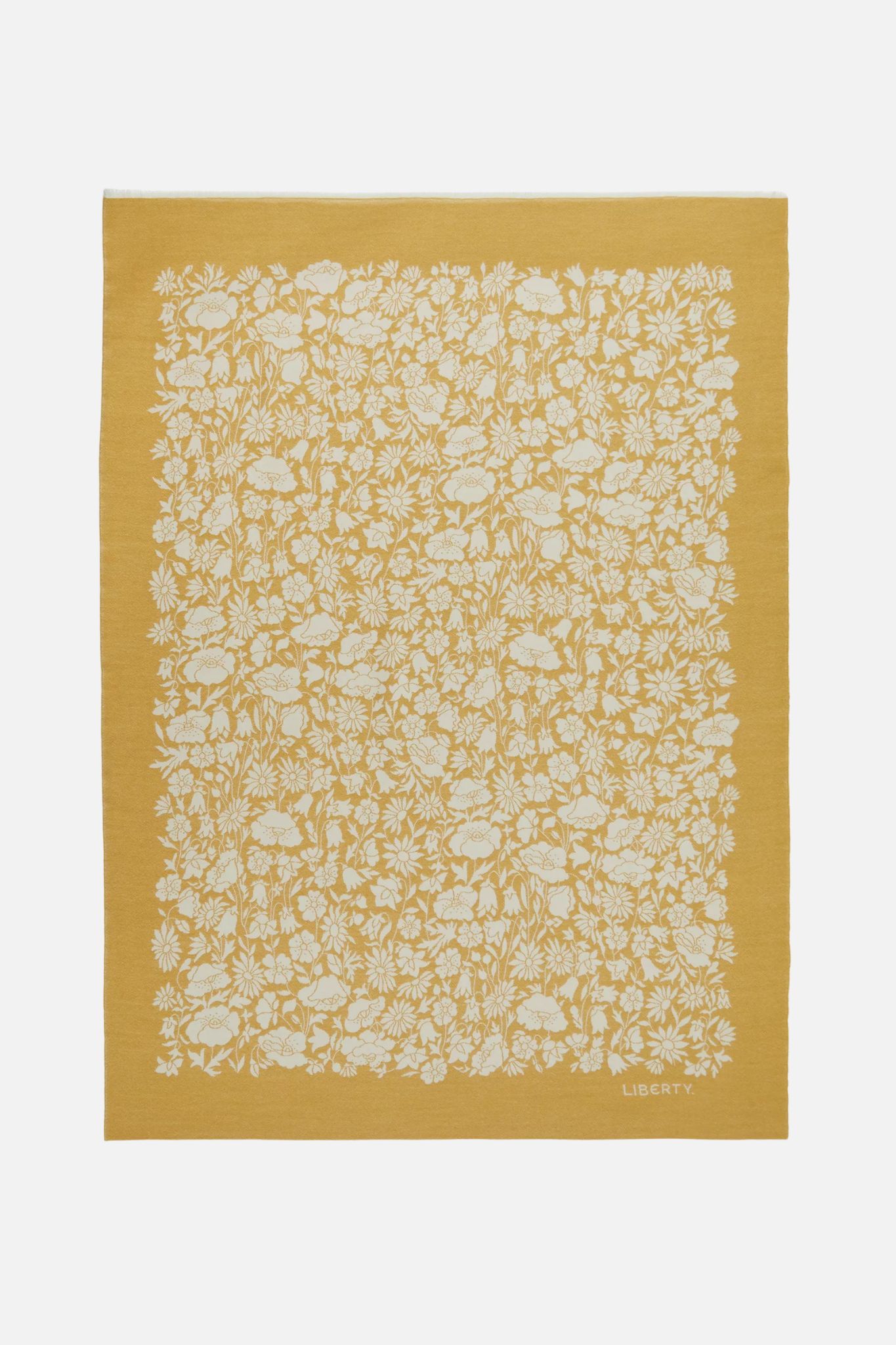 Poppy Dawn Wool Throw Mustard Liberty London