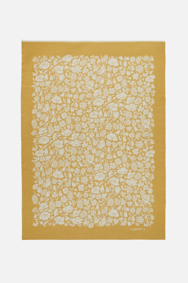 Poppy Dawn Wool Throw Mustard Liberty London