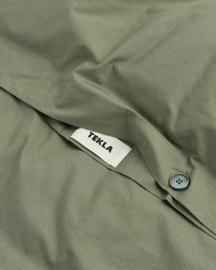 Percale Bedding Collection Olive Green Tekla