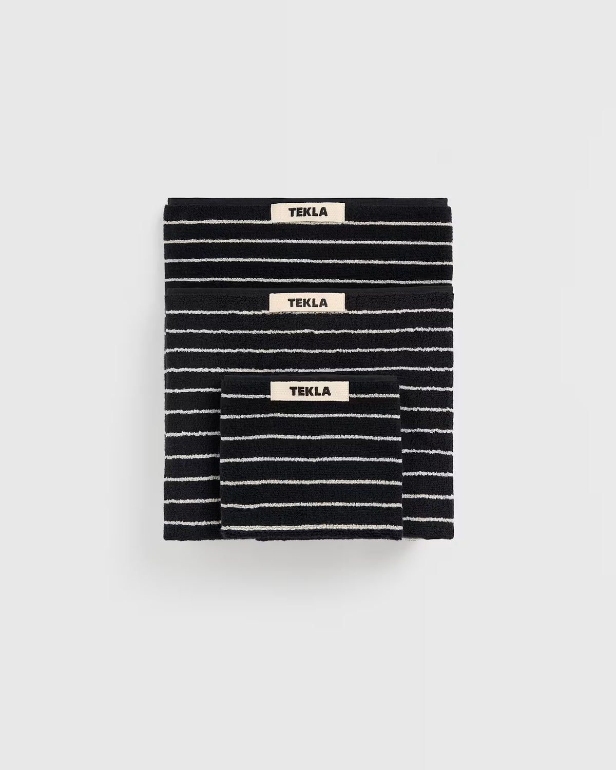 Striped Towel Collection Black Stripes Tekla