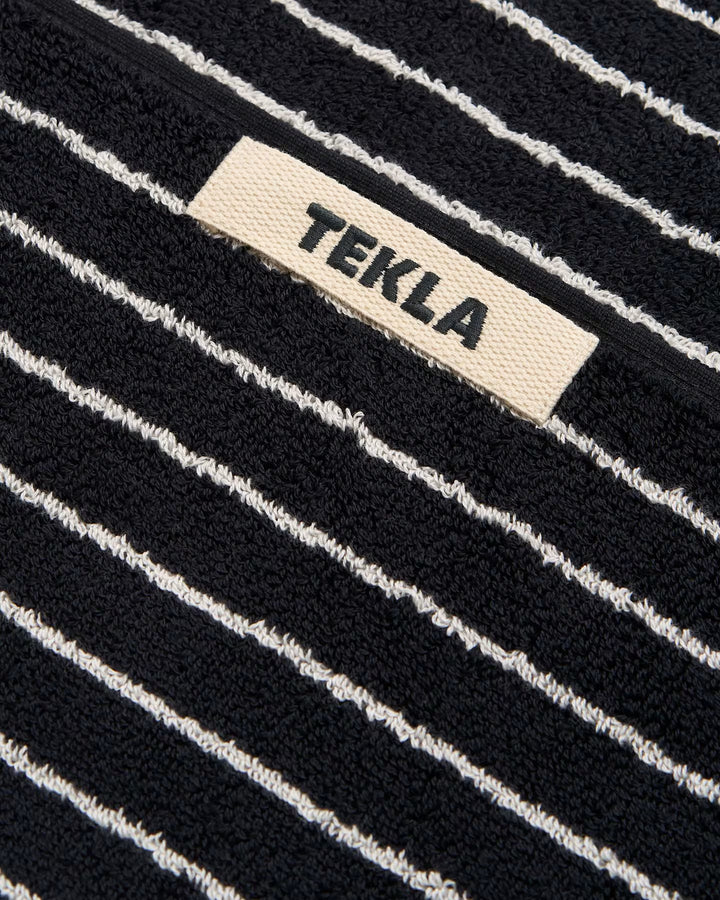 Striped Towel Collection Black Stripes Tekla