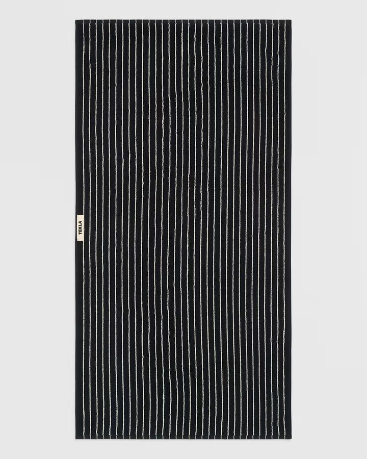 Striped Towel Collection Black Stripes Tekla