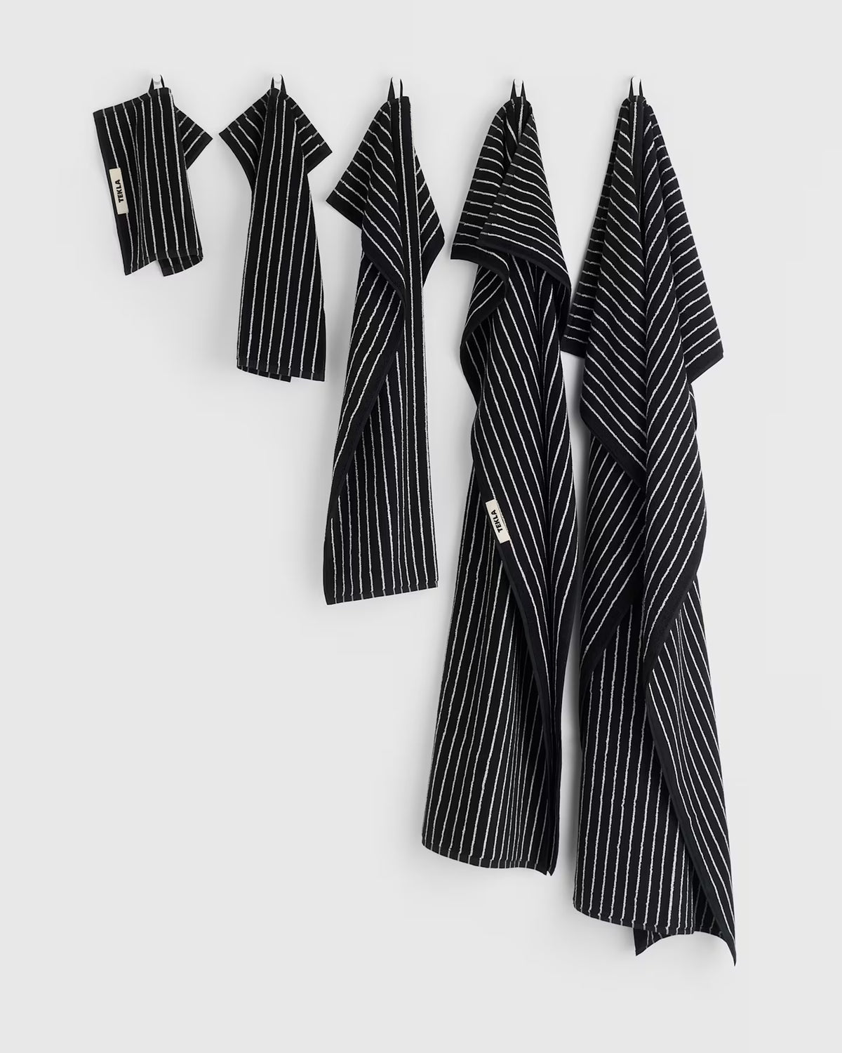 Striped Towel Collection Black Stripes Tekla
