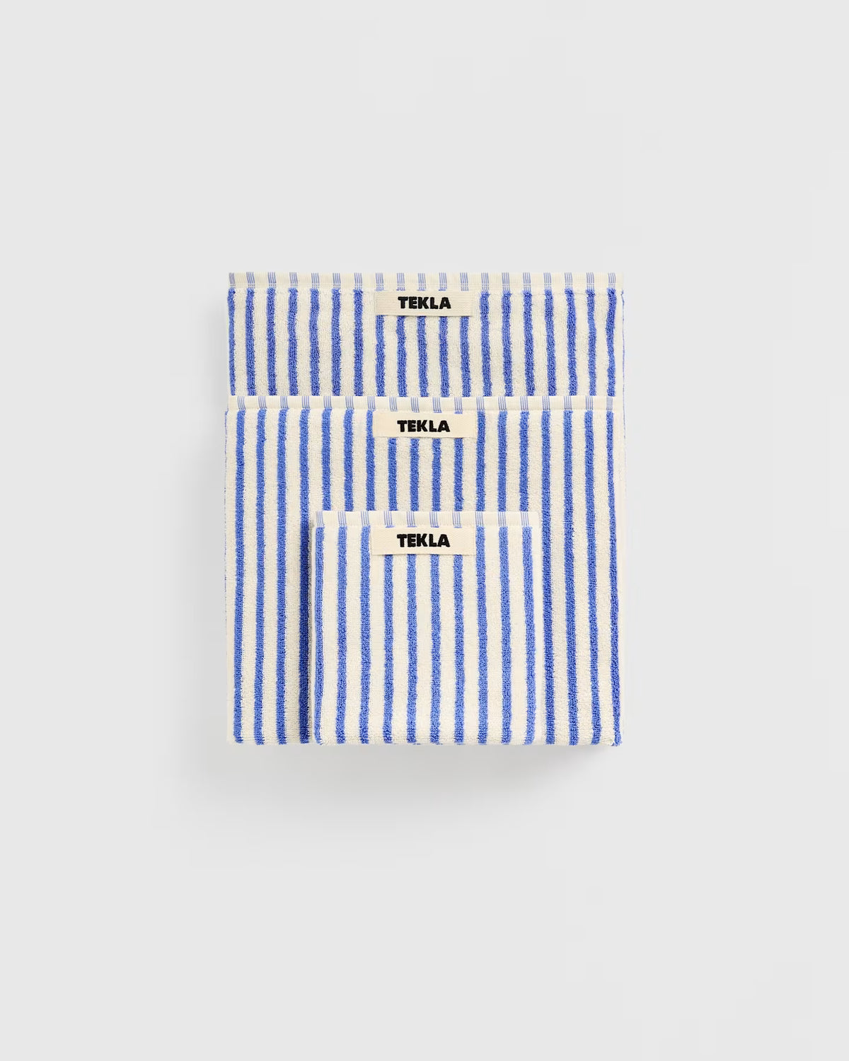 Striped Towel Collection Clear Blue Stripes Tekla
