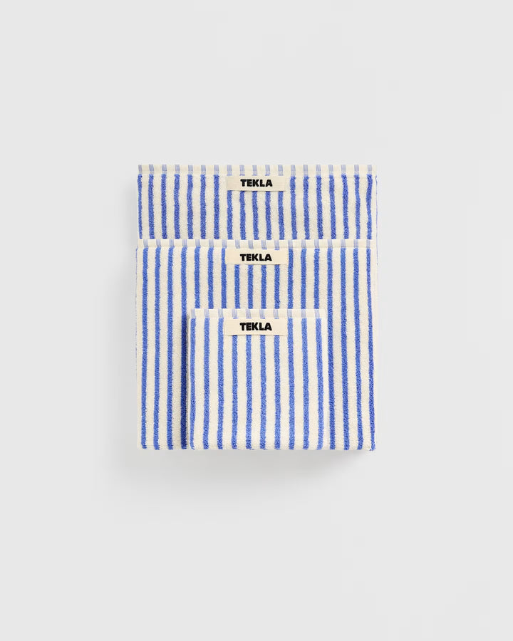 Striped Towel Collection Clear Blue Stripes Tekla